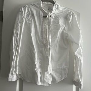 J. Crew Classic White Tie-Collar Shirt